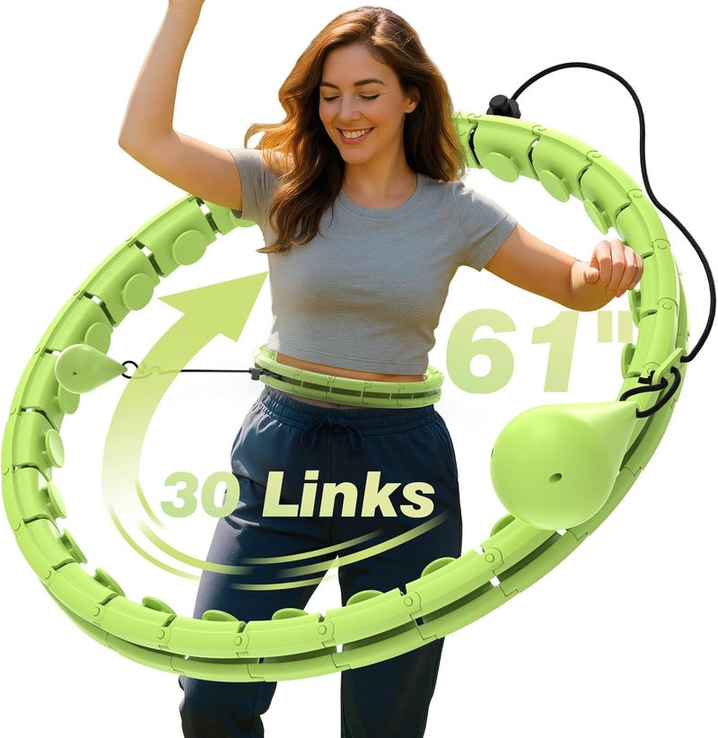 JKSHMYT Infinity Weighted Hula Exercise Hoop, for Adults Women Weight Loss Plus Size, 26/30 Detachable Links - Image 1